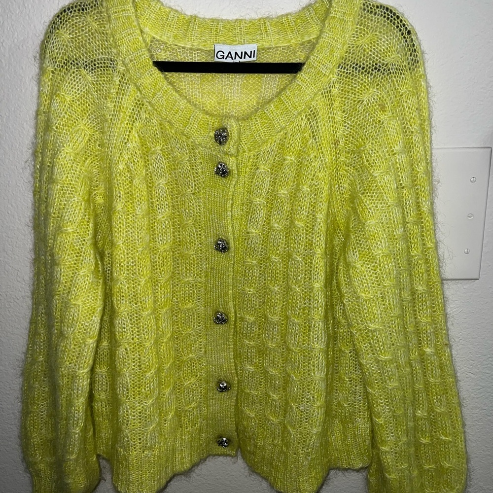 GANNI Relaxed Cable-Knit Cardigan